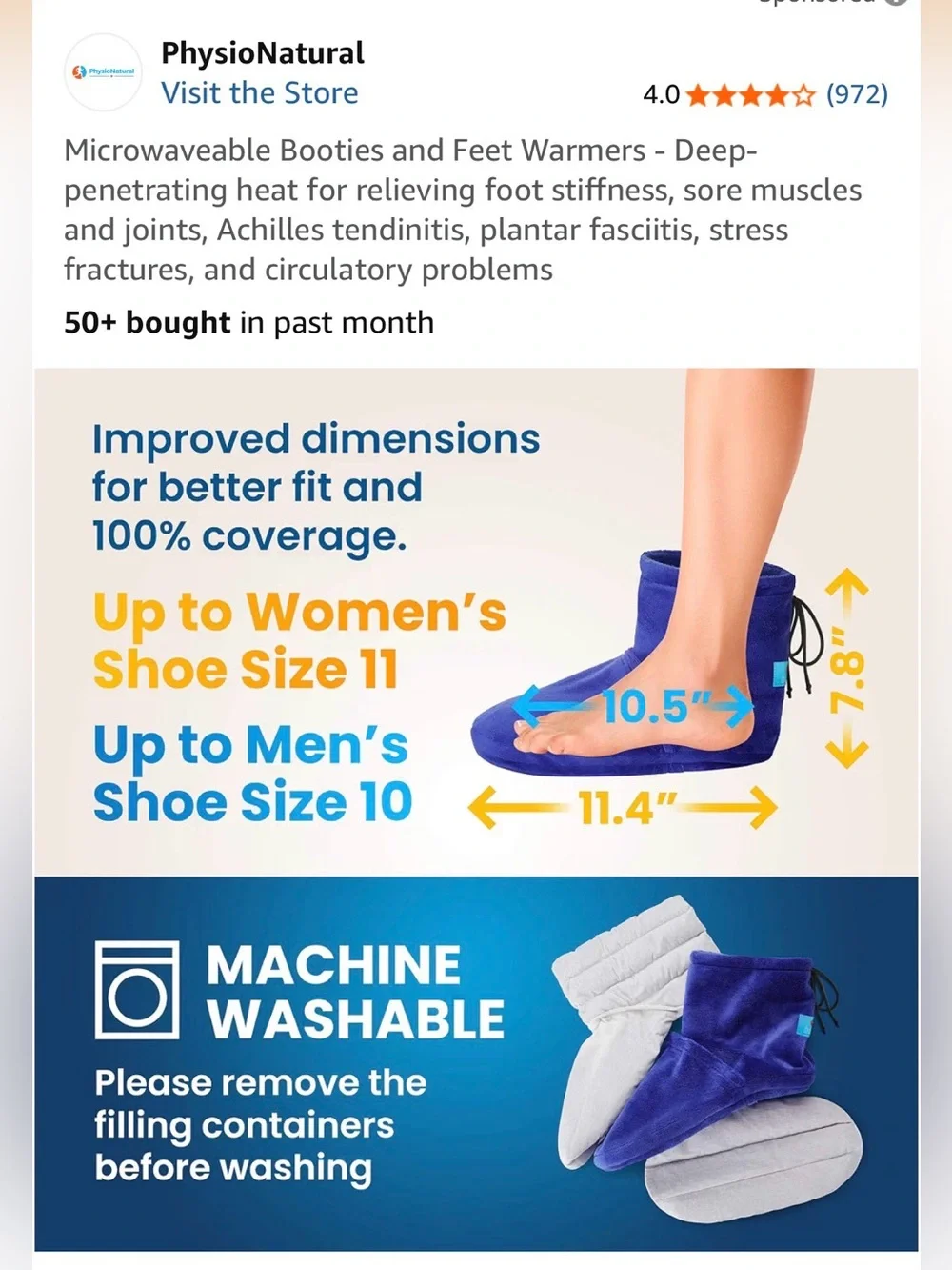 PhysioNatural Microwaveable Booties and Feet Warmers - Royal Blue copy men’s